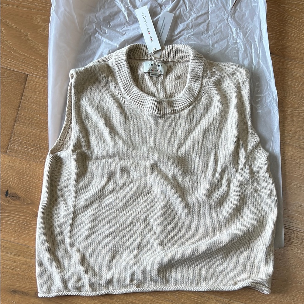 Neutral Beige Sleeveless Sweater